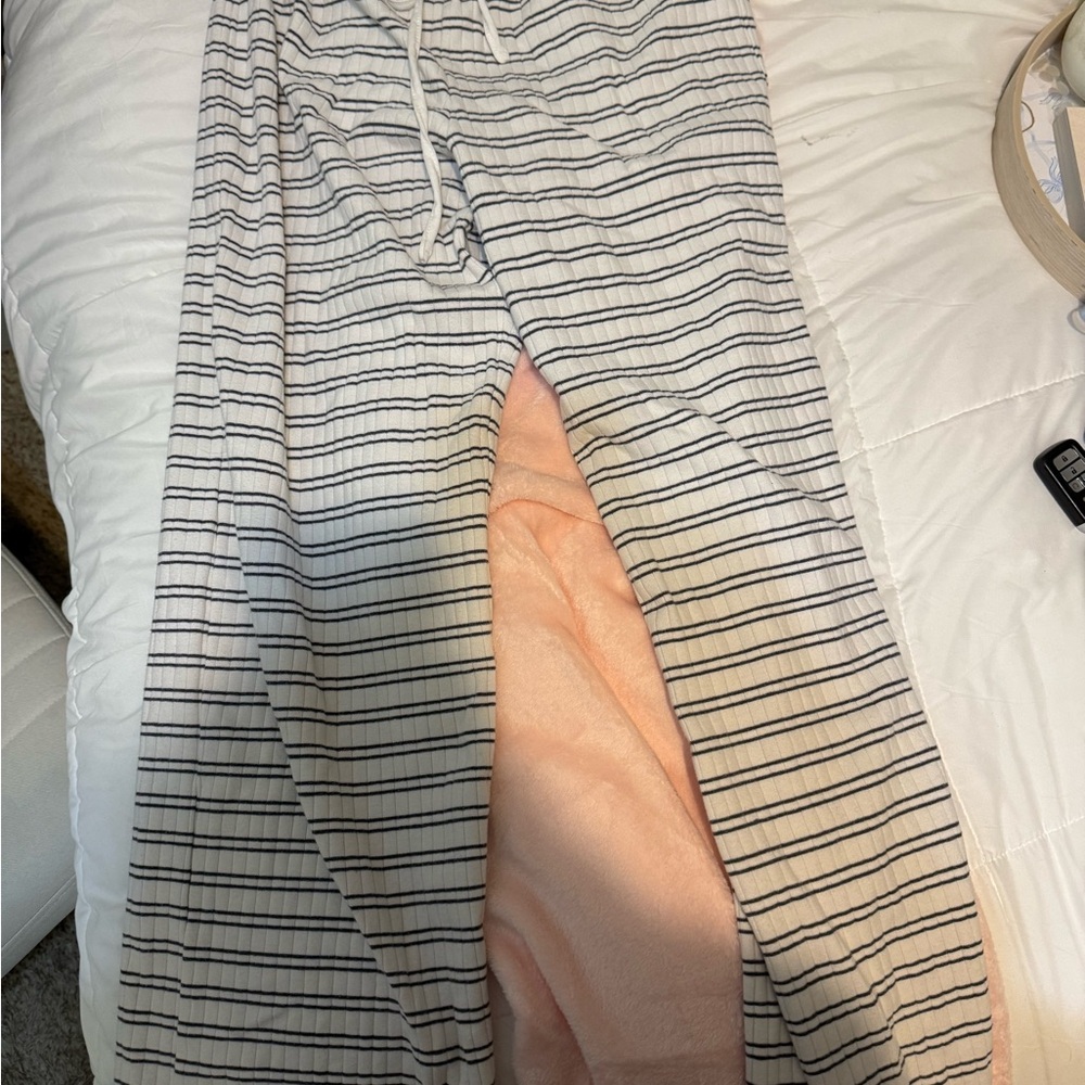 Garage White and Black Striped Pants